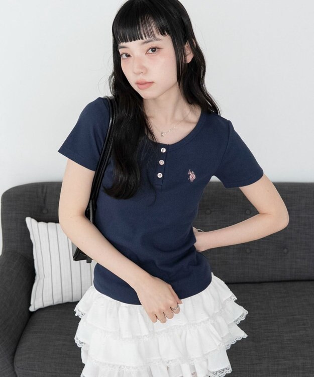 WEGO 別注USPOLOヘンリーネックT ネイビー