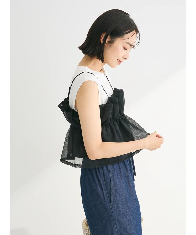 Green Parks シアーキャミビスチェ Black