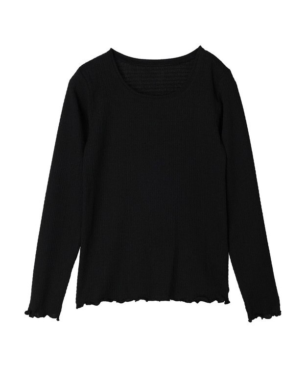 Green Parks ■ＥＳＣＡＲ　Ｕネッククレープカットプルオーバー Black