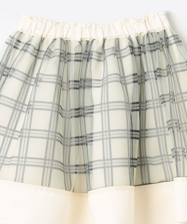 組曲 KIDS 【110-140㎝】ノエルチェック チュールスカート オフホワイト系5