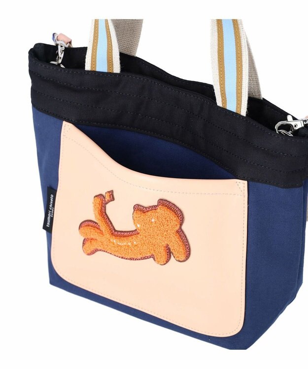 tsumori chisato CARRY キラミックスコンビ トートバッグ 2wayショルダー ネコ Sサイズ ネイビー