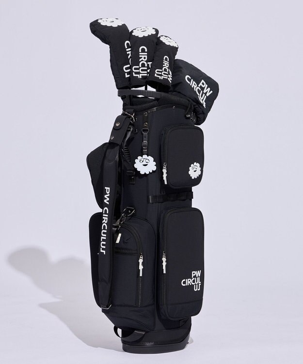 PW CIRCULUS 【UNISEX】デタッチャブル キャディバッグ シボ感のあるナイロンワッシャー素材 ブラック系