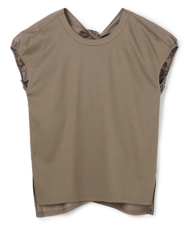 BEIGE， ZEOLITE / バックツイスト コンビトップス Taupe