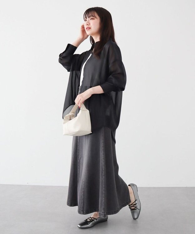 Green Parks シアーシャイニーシャツ Black