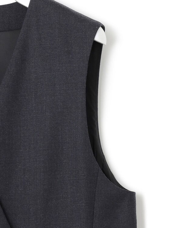 23区 S ウーステッドウールツイル ロング ジレ グレー系