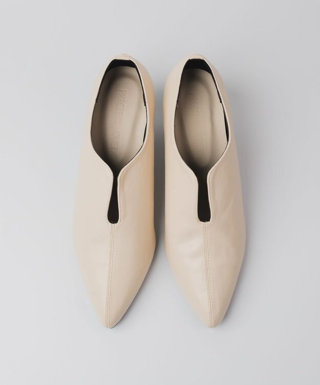 BONTRE 【PRECIEUX JOUET/プレシュウジュエ】Uカットスカルプチャーパンプス エクリュ