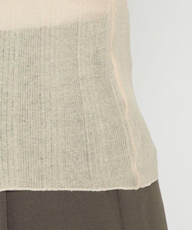 uncrave 【手洗い可】シアー ランダムリブ ノースリーブ カットソー（uncrave STANDARD） エクリュ