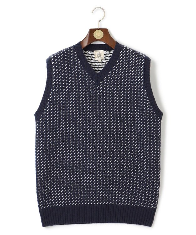 J.PRESS MEN バーズアイ ニットベスト ネイビー系