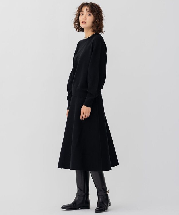 23区 ウールブレンド バック パール ニット ブラック系