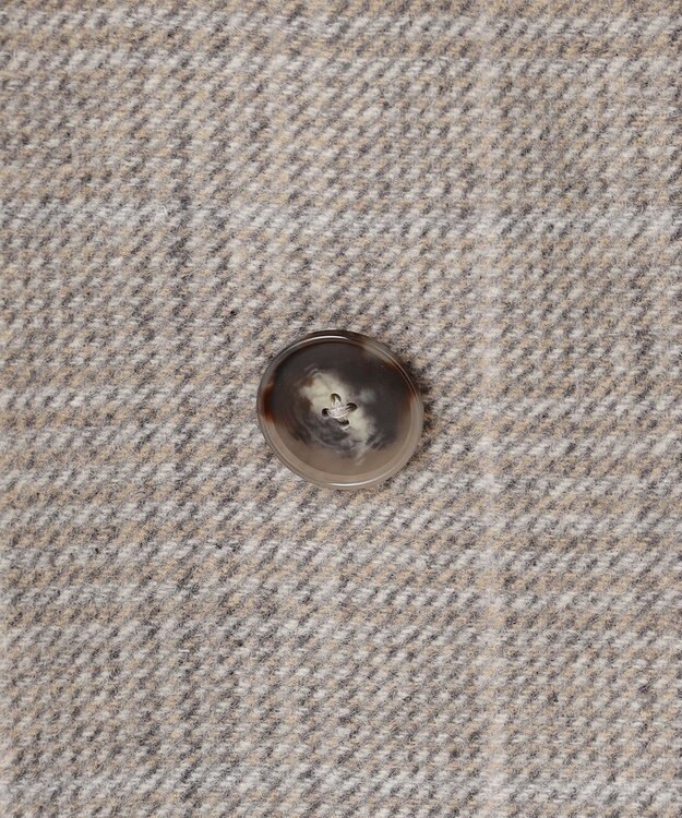 自由区 L 【17号サイズまで展開・カタログ掲載】ウールリバーチェック柄ダブルブレスト コート モカチェック