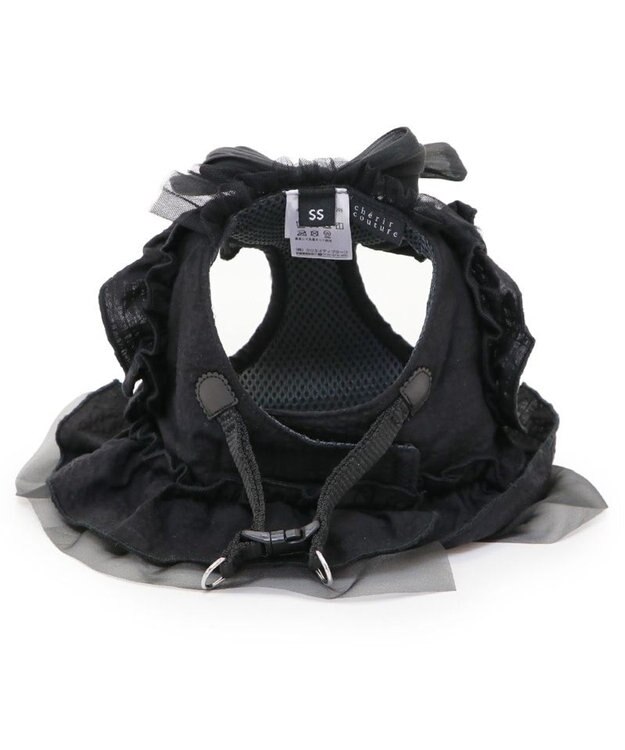 PET PARADISE cherircouture フリフリハーネス 《ブラック》 小型犬 ４Ｓ/３Ｓ ブラック