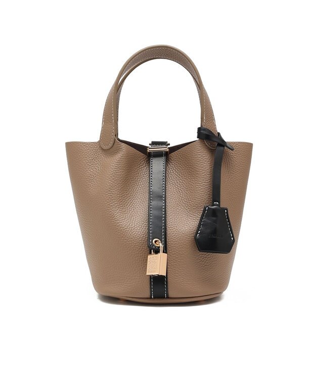 style code 【PADMA/パドマ】 キーチャーム付 本革ミニトートバッグ グレージュ