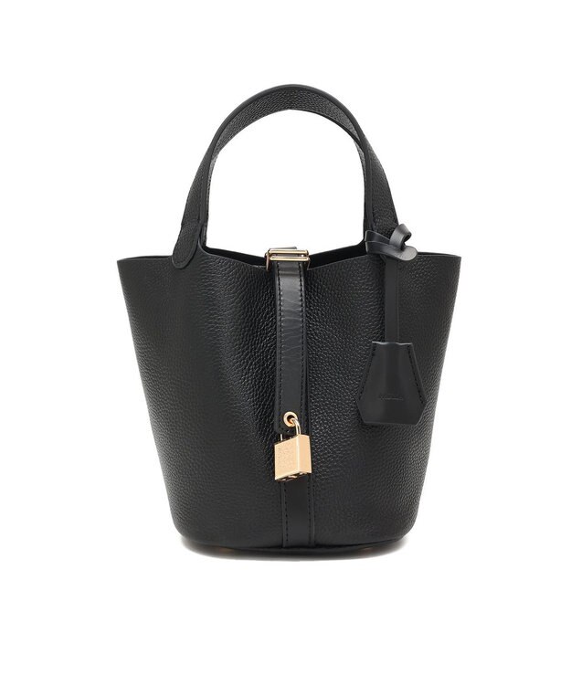 style code 【PADMA/パドマ】 キーチャーム付 本革ミニトートバッグ ブラック