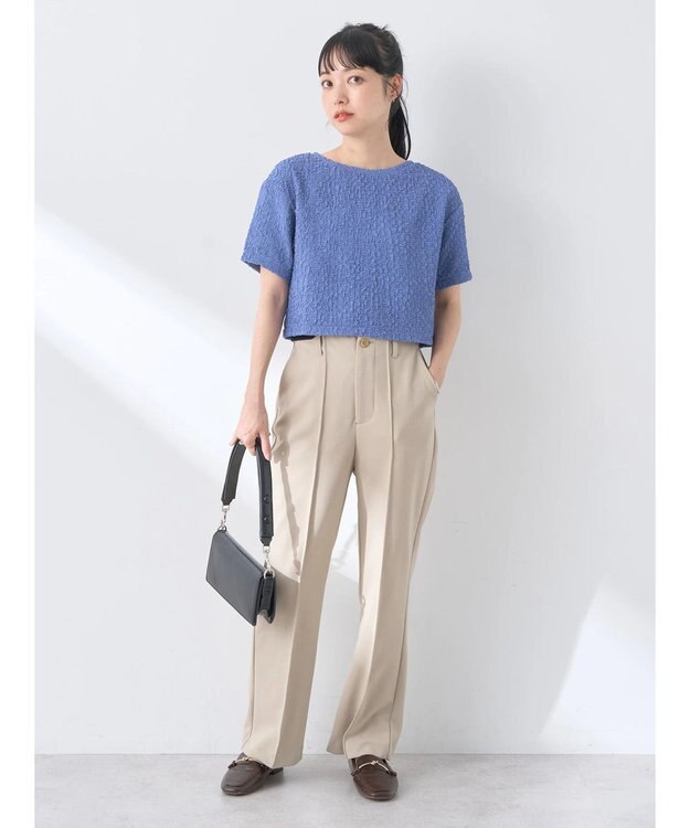 earth music&ecology ホイップ風ジャガードプルオーバー Blue