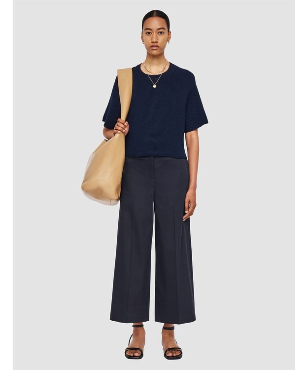 JOSEPH ライトギャバジンストレッチ　ワイドトラウザーズ Navy