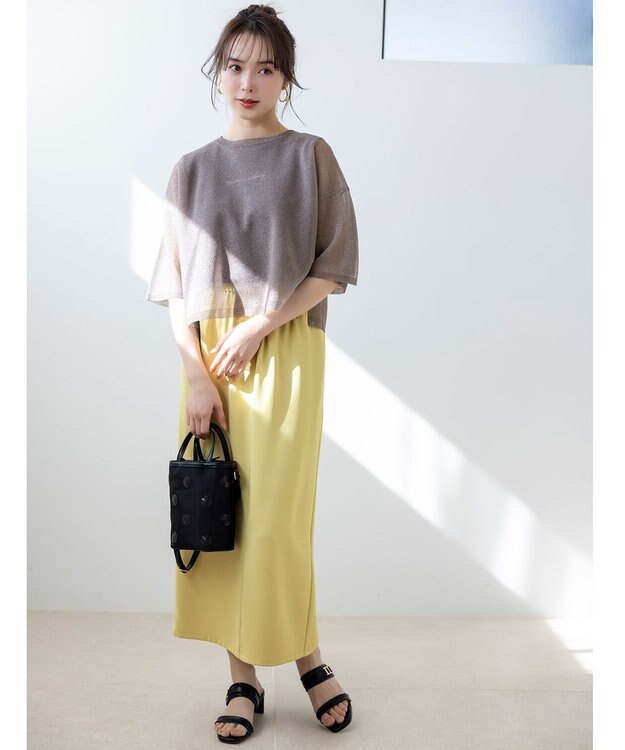 ANY SIS L 【撥水・接触冷感・UVカット】コンフォートイージー スカート イエロー