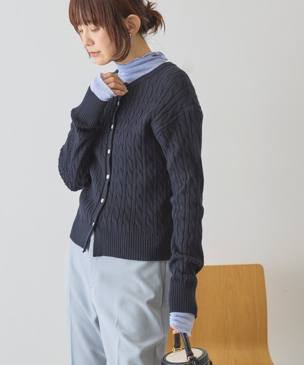 AMERICAN HOLIC ケーブルニットカーディガン Navy