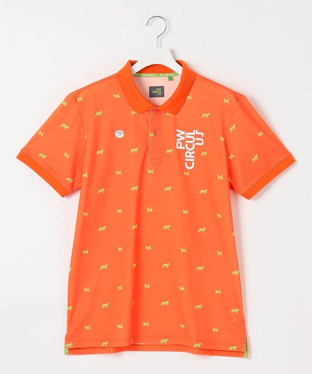 PW CIRCULUS 【MEN】【ストレッチ】アニマルプリント カノコ ポロシャツ オレンジ系5