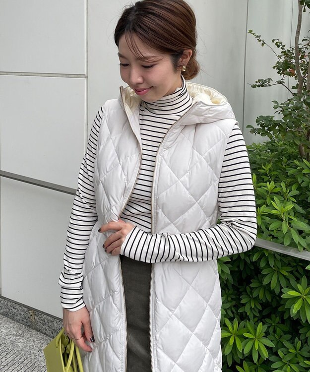 UNFILO L 【TAION×UNFILO 】フード付きジレ アイボリー