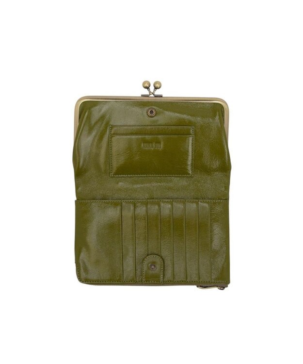 ANNA SUI マチルダ 二つ折り口金長財布 カーキ