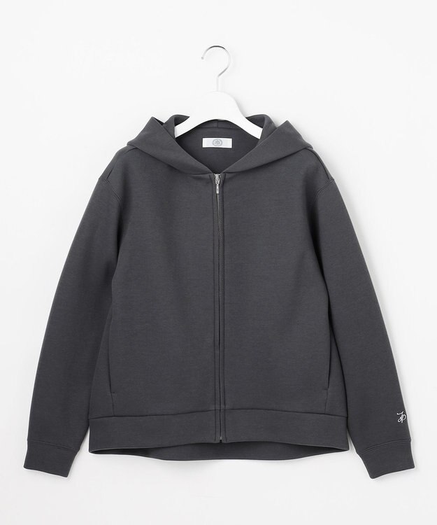 J.PRESS LADIES ダンボールジャージー ジップアップ パーカー スレート系