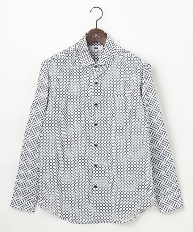 JOSEPH ABBOUD 【オーガニックコットン使用】ジオメトリックパターンシャツ ダルブルー系5