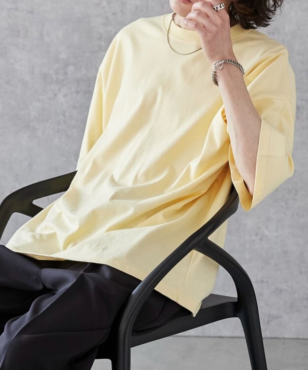 WEGO 【ユニセックス着用ITEM/綿100％/SMLXLサイズ】ビックコットンT ライトイエロー