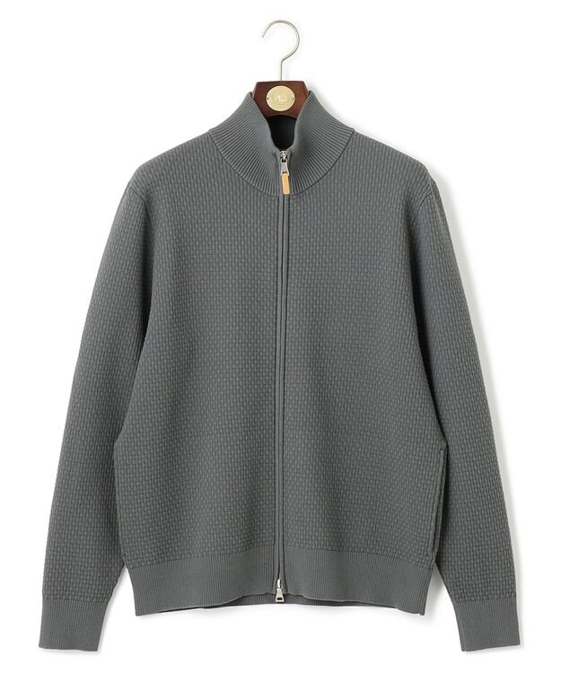 J.PRESS MEN 【High twist links】フルジップカーディガン グレー系