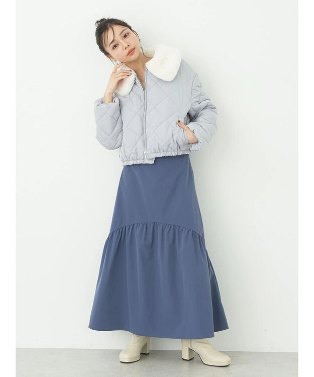 earth music&ecology イレヘム切替スカート Blue