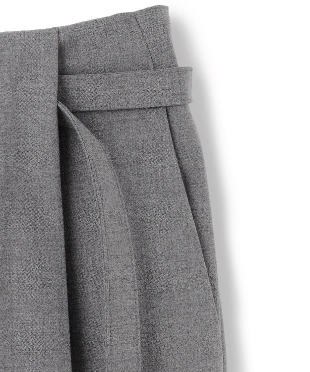 BEIGE， 【セットアップ対応・洗える・Precious 10月号掲載】ZEPHYR / ウールライクタックベルトワイドパンツ Top Gray