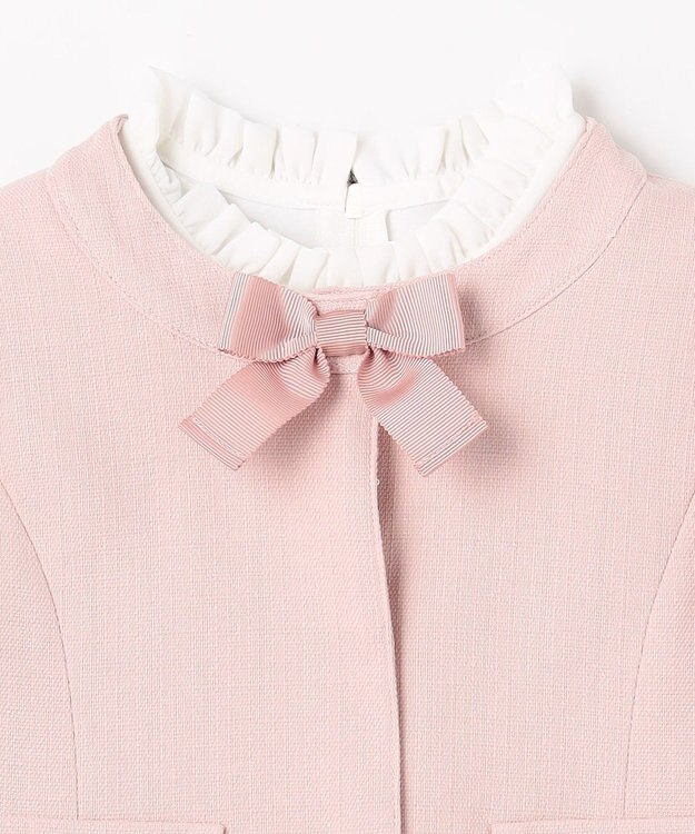 組曲 KIDS  【110-140㎝】 チェックワンピース＆ドビージャケットセット ピンク