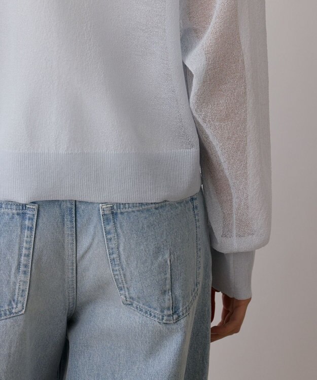 GRACE CONTINENTAL シアージョーゼットカーディガン ブルー