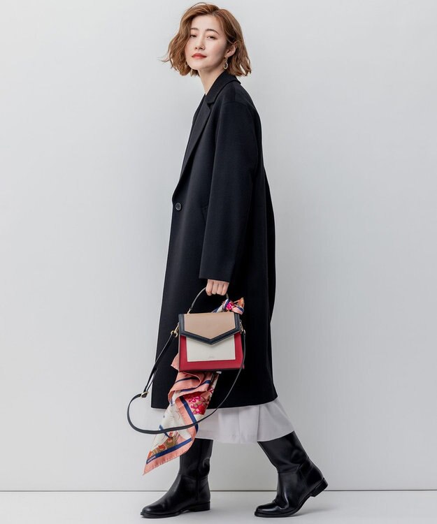 23区 【滝沢眞規子さん着用】ウールカシミヤビーバー チェスター コート ブラック系