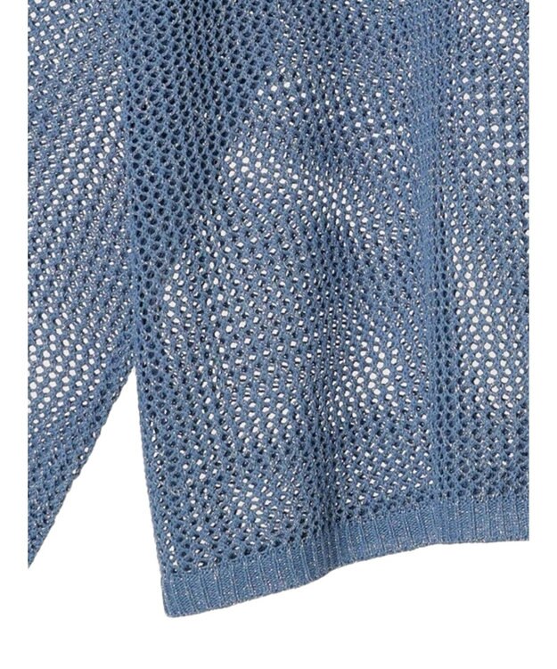 earth music&ecology ラメメッシュプルオーバー Blue