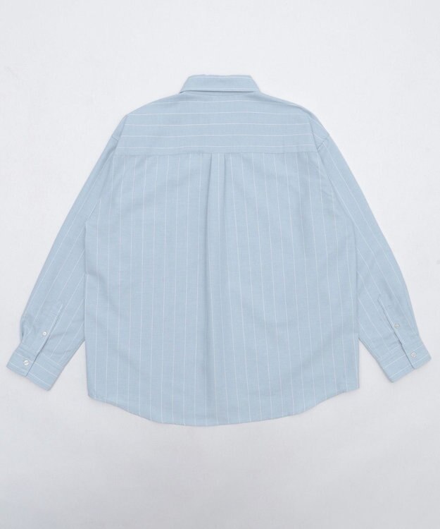 WEGO 【ユニセックス着用ITEM/MLサイズ展開】オックスフォードエンブレムシャツ（LS） ブルーストライプ
