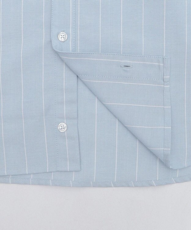 WEGO 【ユニセックス着用ITEM/MLサイズ展開】オックスフォードエンブレムシャツ（LS） ブルーストライプ