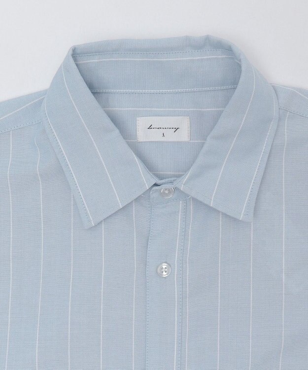 WEGO 【ユニセックス着用ITEM/MLサイズ展開】オックスフォードエンブレムシャツ（LS） ブルーストライプ