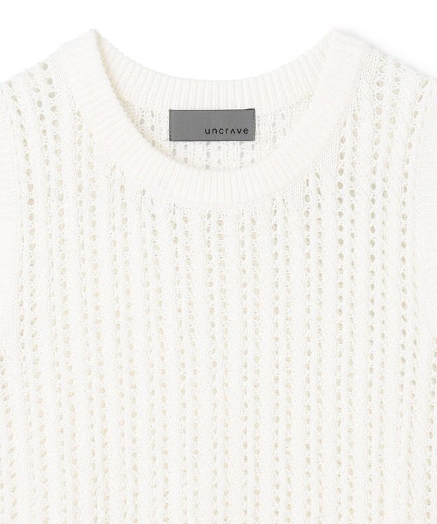 uncrave シースルーケーブルニット ノースリーブトップス オフ