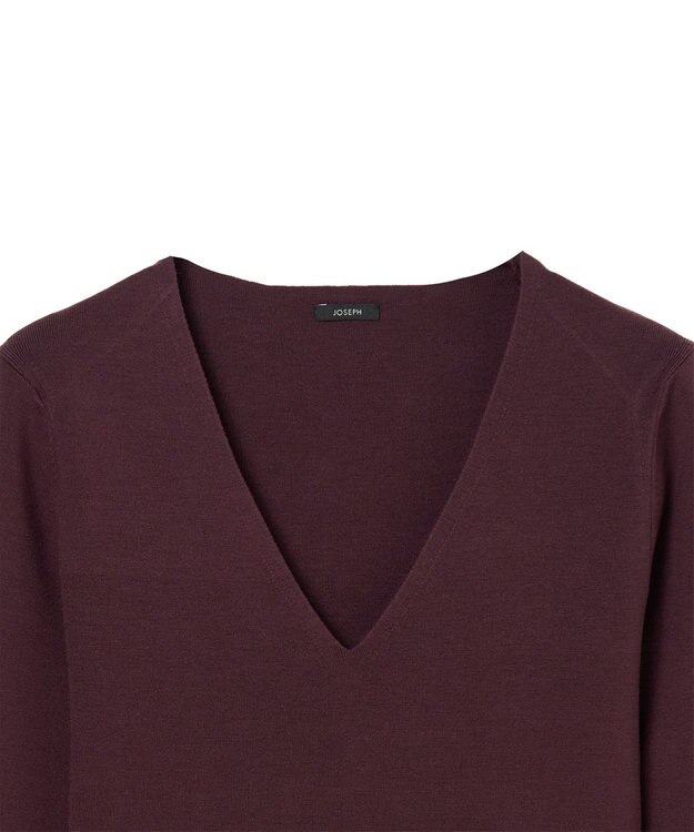 JOSEPH 【洗える】シルクストレッチVネックトップ Maraschino