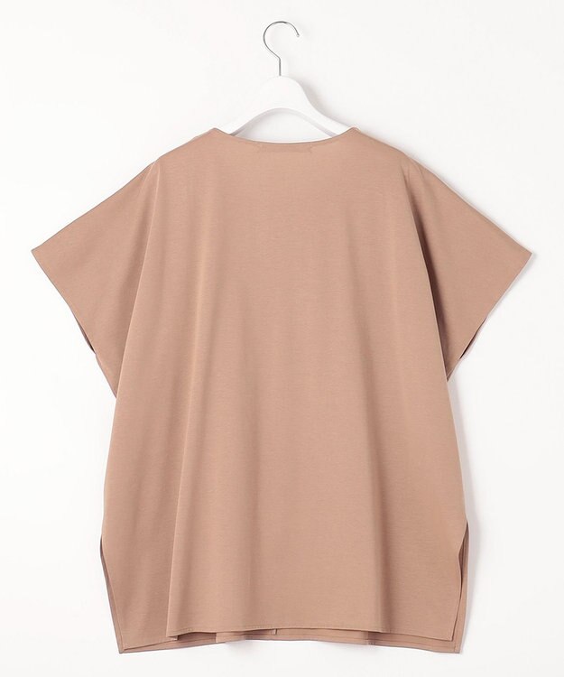 自由区 【洗える・XSサイズあり】レースEDGEフロントレース カットソー キャメル系