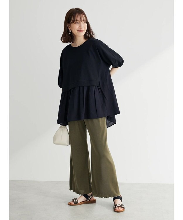 Green Parks カットドッキングフレアラインプルオーバー Black