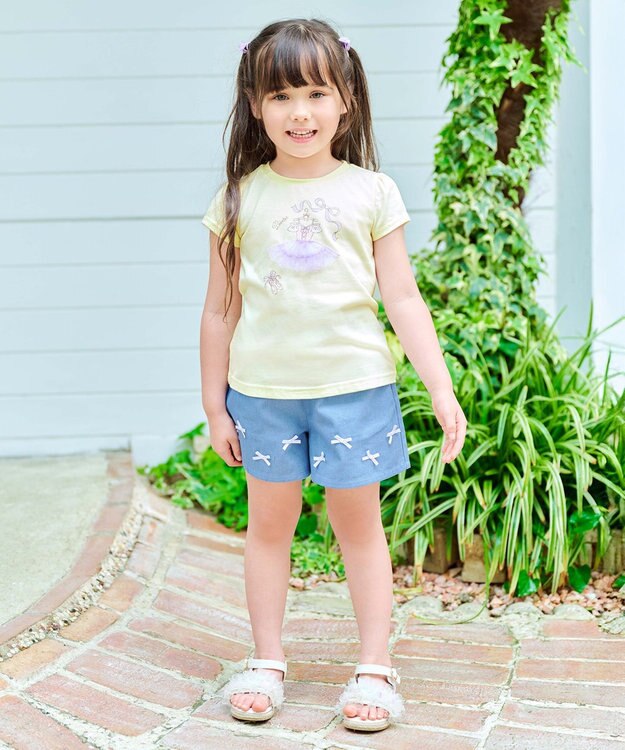 ANY KIDS ひんやりクール アップリケTシャツ クリーム（ドレス）