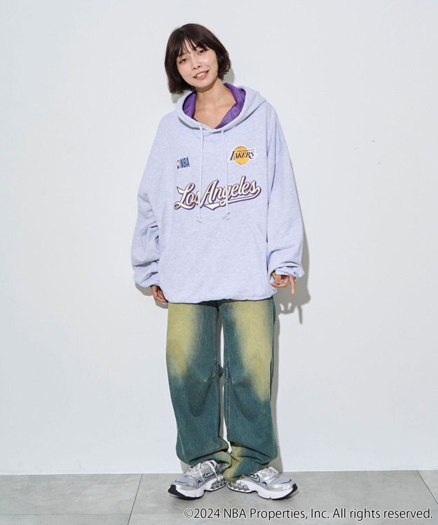 WEGO 【ユニセックス着用ITEM】別注NBAバルーンプルパーカー アッシュグレー