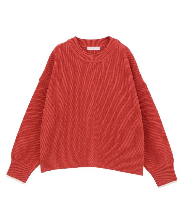 Green Parks かのこ編モックネックニットプルオーバー Orange