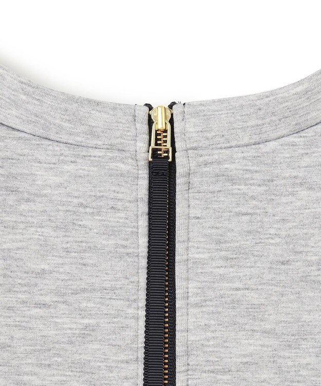 UNFILO L 【野呂佳代さん着用】BEAUTY FORM JERSEY バックZIPプルオーバー グレー