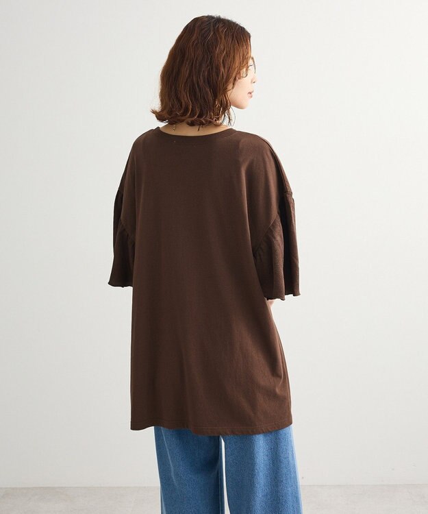 Green Parks 袖サテンドッキングチュニック Brown