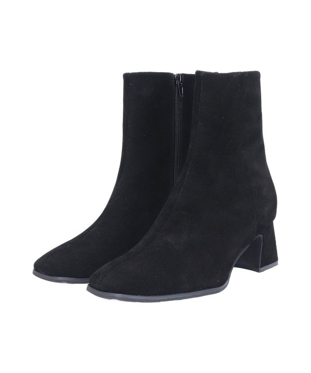 Bridget Birkin 【PARADIS COULEUR】スクエアトウショートブーツ ブラックスウェード