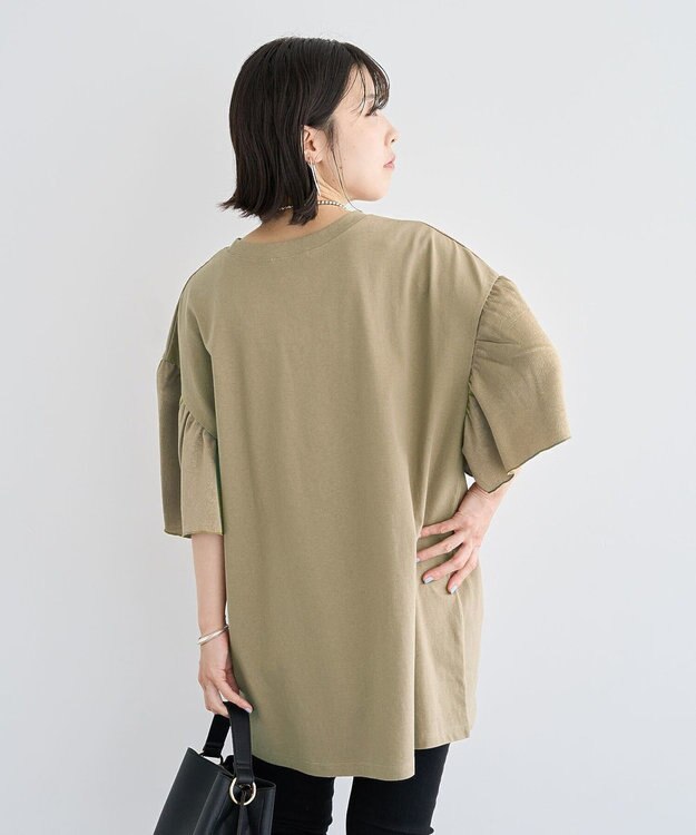 Green Parks 袖サテンドッキングチュニック Khaki