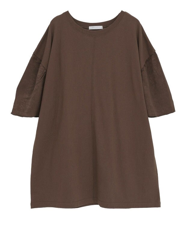 Green Parks 袖サテンドッキングチュニック Brown