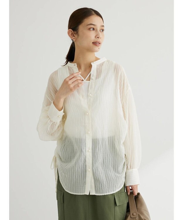 Green Parks ・ＥＬＥＮＣＡＲＥ　ＤＵＥ　ストライプシャツチュニック Off White